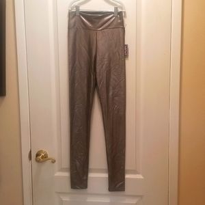 Kids metallic silver leggings
